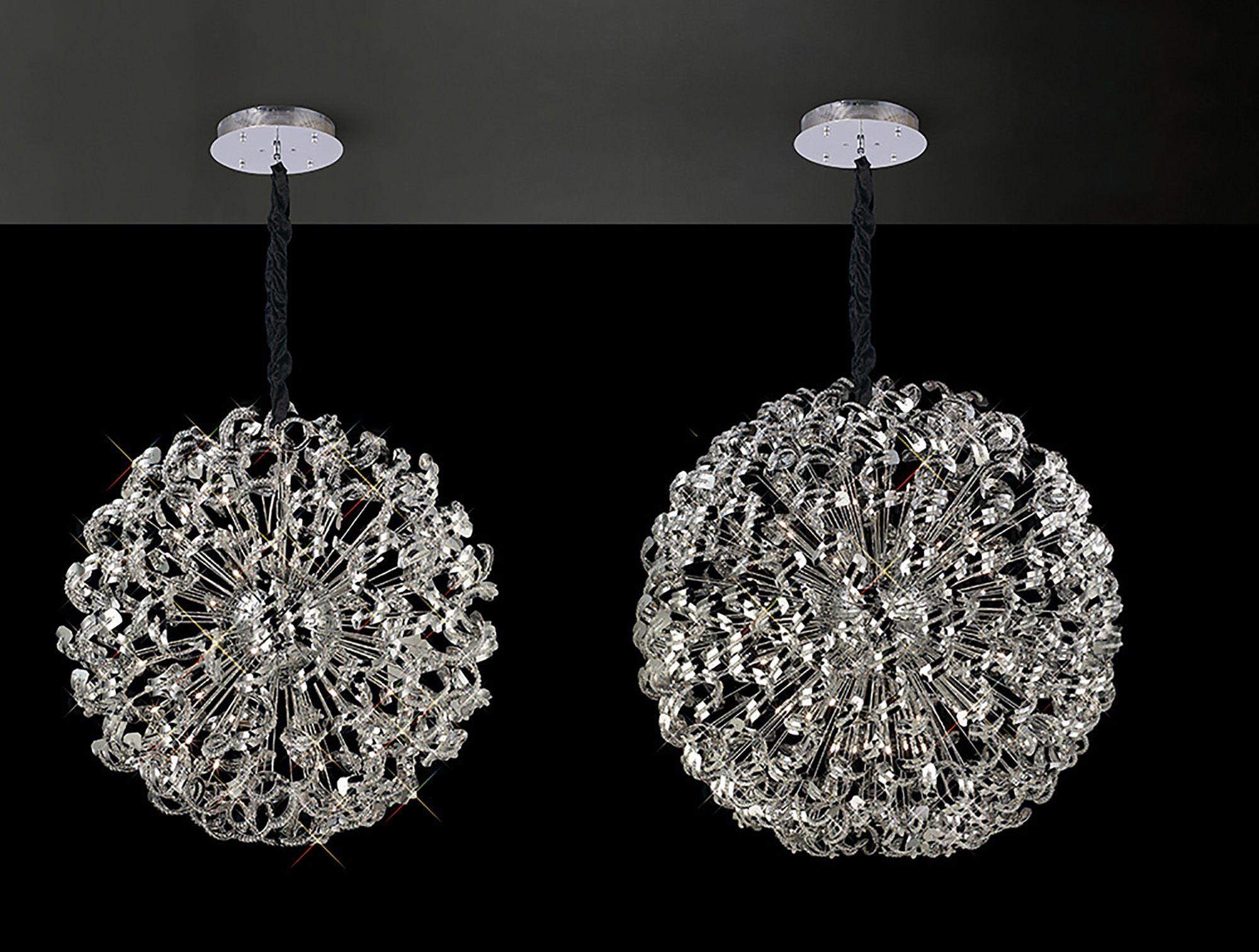 Esme Crystal Ceiling Lights Diyas Modern Chandeliers